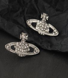 Fashion Crystal Planet Pendant Hanging Earrings for Women Brand Design Rhinestone Star Stud Jewellery Gift2032024
