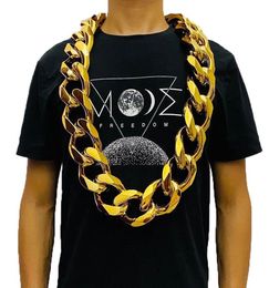 Chains Fake Big Gold Chain Men Domineering HipHop Gothic Christmas Gift Plastic Performance Props Local Nouveau Riche Jewelry7861986