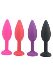 Small Silicone Anal Beads Butt Plug With Crystal Jewellery Adult Gay Products Anal Plug Erotic Anal Sex Toys for Woman Men1677614
