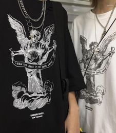 Men039s TShirts Shirt For Men Angel Printed Goth Tee Graphic Hip Hop Oversized Gothic Clothes Fashion Harajuku Loose TshirtsM1470551