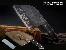 XITUO Handmade Forged Chef Knife Highcarbon Clad Steel Chinese Cleaver Kitchen Knives Chopper Meat Slicing Nakiri Gyuto Tool CN5846975