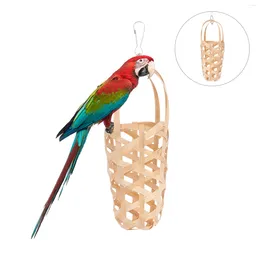 Other Bird Supplies Parrot Food Basket Pet Birds With Hook To Feed Parrots Wooden Foraging Feeding Tool