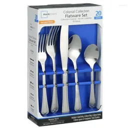 Dinnerware Sets 20 Piece Stainless Steel Flatware Set Spoon And Chopsticks Portable Tableware Cucharas Acero Inoxidable Travel Utensil ?