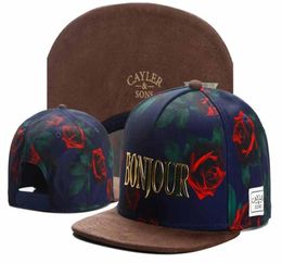 Fashion New Arrival metal BONJOUR ROSE Snapback Hats Bone gorras Men Hip Hop Cap Sport Baseball Caps7836224