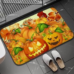 Bath Rug Halloween Door Mats Non-slip Floor Mat Halloween Day Pumpkin Ghost Bat Ornaments Happy Halloween Party Decor For Home