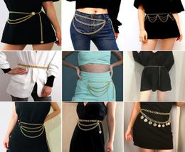 Designer recommends women039s metal chain belt personalized creative fashion women039s body chain retro multilayer waist ch1212235
