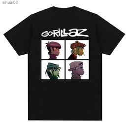Women's T-Shirt Music Band Gorillazs Punk Rock Print T Shirt 90s Casual Fashion Short Sleeve Plus Size T Shirt UnisexL2403