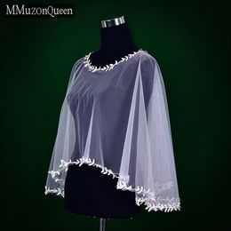 MG33 Lace Leaves Edge Wedding Shawl Woman Party Bolero Jackets for Wedding Bride Coat Wedding Accessories DIY Customizable