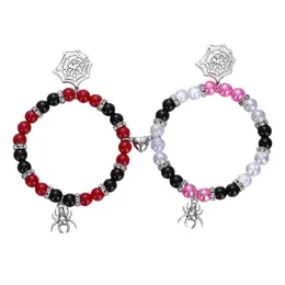 Charm Bracelets Spider Friendship Cosplay Costume Accessories Couple Relationship Distance Bracelet Heart Stone Beads