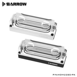 Cooling Barrow HDM2280PA, Hard Disc Water cooling block for 2280/22110 Size M2 SSD, Copper Acrylic Double Sided Auxiliary Cooler