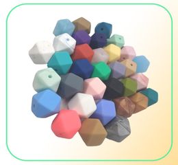 50pcs Silicone Beads 14mm Hexagon Shaped Teether Food Grade DIY Baby Teething Jewellery Necklace Nursing Accessories6979890