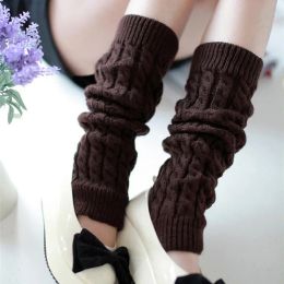 Lolita Women Leg Warmers Long Socks Knitted Warm Foot Cover Ladies Autumn Winter Candy Colour Windproof Socks Boot Cuffs