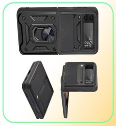 For Samsung Galaxy Z Flip 4 Case Armour Shockproof Lens Protection Stand Holder Back Cover For Samsung Z Flip3 5G Case2844691