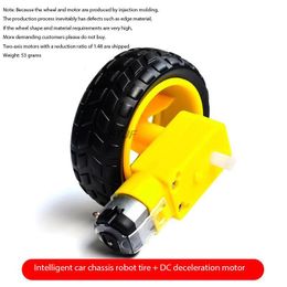 Smart car chassis Robot Tyre + DC gear motor set Wheel Motor TT Motor DC3V-6V geared motor Rubber wheel