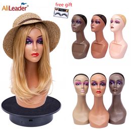 Female Head Model Manikin Head For Wig Scarf Jewelry Hat Display With Wig Stand Black Beige Mannequin Wig Making Head