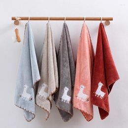 Towel Alpaca Printed Coral Fleece Face Good Absorbent Soft Rectangle Towels Household Skin-friendly Kids Adults Home Bathroom