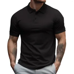 Men's Casual Shirts Summer Short Sleeve Shirt Tunics For Men Solid Colour Commuting Playeras Para Hombres