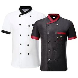 Unisex Chef Jacket Mens Restaurant Kitchen Uniform el Cooking Clothes Catering Shirt 240412