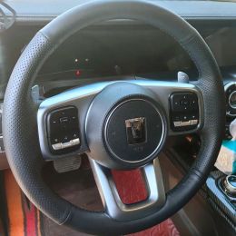 Customised Car Steering Wheel Cover For Haval Dargo 2021-2023 Great Wall Tank 300 Genuine Leather DIY Steering Wheel Braid