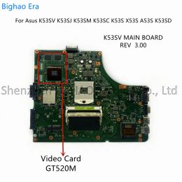 Motherboard K53SV MAIN BOARD REV 3.0/3.1 For ASUS A53S X53S K53SC K53SV K53SJ K53SD Laptop Motherboard With NVIDIA GeForce GT520M GPU Tested