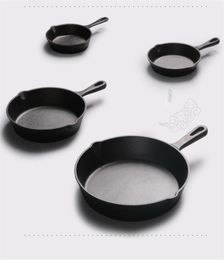 Cast Iron Nonstick 1426cm Skillet Frying Flat Pan Gas Induction Cooker iron pot Egg Pancake Pot Kitchen Dining Tools Cookware5343393