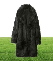 Men Warm Winter Long Coat High Quality Faux Fur Jackets Outwear Open Stitch Overcoat Homme Jacket5471058