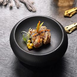 Plates Creative Double Layer Ceramic Dinner Plate Restaurant Ice Sushi Sashimi Salad Specialty Tableware