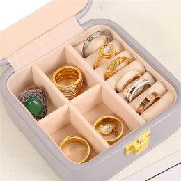 Jewellery Box Ring Pillow Leather Portable Travel Display Case Earring Necklace Ring Storage Holder Large Capacity Jewellery Box
