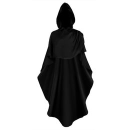 Mediaeval Knight Hooded Long Cloak For Adult Cosplay Costume Halloween Cape Horror Wizard Robe Halloween Cocktail Party Costumes