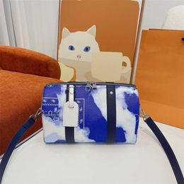 Chic Designer Crossbody Bags L-letter Print Mens Designer Bag Summer Fashion Blue Flower luxurys handbag