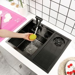 Nordic Hidden Kitchen Sinks Creative Kitchen Accessories Home Dish Drainer High Pressure Cup Washer Bar Balcony Handmade Basin