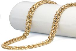 Braided Gold Wheat Link Franco Chain Necklaces Gold Man Stainless Steel Spiga Chain Necklace Hip Hop Polished Fashion Jewelry9368519