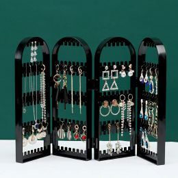 Foldable Jewellery Storage Box, Panel Screen Display Rack, Desktop Storage for Earrings and Necklace, Jewellery Organiser Holders