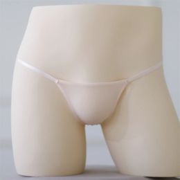 Sexy Mens Low Waist T-Back Panties Ice Silk Breathable Comfy G-string Briefs Bikini Underwear Sissy Underpants Erotic Lingerie
