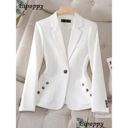 Womens Suits Blazers Long Sleeve Office Ladies Blazer Women Black Blue White Female Business Work Wear Slim Formal Jacket For Autumn W Ot6Nc