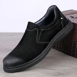 Casual Shoes High Quality Brand Men's Genuine Leather Simple Work Boots Conference Business Outdoor