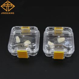 30pcs Dental Tooth Box With Film Inside Membrane Tooth Implant Transparent Plastic Box Laboratory Tools