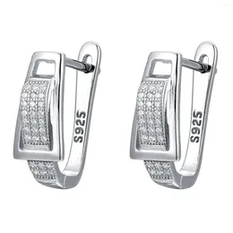 Stud Earrings 2024 Euramerican Sterling Silver S925 Paper Clip Full Diamond For Women With Versatile And Fashionable