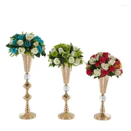 Vases El Supplies Wedding Decor Party Props Golden Vase Home Restaurant Layout Romantic Ornament Candle Holder