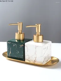 Liquid Soap Dispenser Light Luxury Marble Ceramic Bottle Shampoo Bathroom Accessories