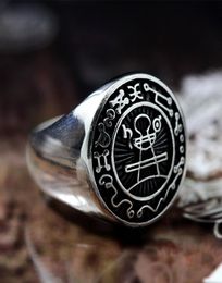 Seal of Solomon Seal Ring Magic Runes 316L Stainless Steel Signet Rings Pagan Amulet Jewellery Size 8138519154