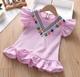 Summer Baby Girls Ruffle Spaghetti Strap Dress Cute Girls Princess Short Skirts designer clothes Shirt blouses frocks for kids