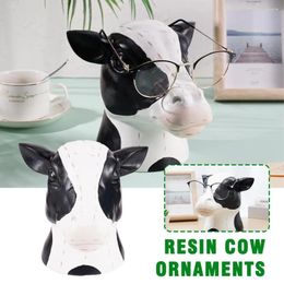Decorative Plates Creative 3D Cow Head Glasses Stand Resin Ornaments For Desktop Living Room Decoration Accessories Christmas Gift