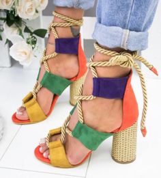 Latest Summer Wedge 7CM Heel Pointed Fish Mouth Sandals Woman Hemp Lace Up Women Platform Sandals6688148