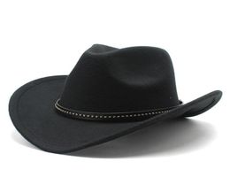 Winter Women Men Black Wool Fedora Hat Chapeu Western Cowboy Hat Gentleman Jazz Sombrero Hombre Cap Elegant Lady Cowgirl Hats 22021397942