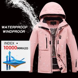 Women Thermal Ski Jacket Ski Pants Warm Windproof Winter Overalls Hoodie Waterproof Outdoor Sports Snowboard Snow Clothing