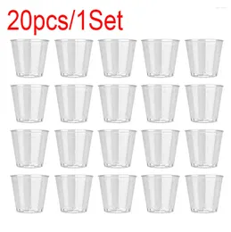 Disposable Cups Straws 20 Pcs Hard Plastic Cup Party Small Glass Jelly Once Used Tumbler Birthday Family Drinking Glas