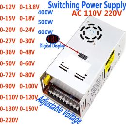 Switching Power Supply Adjustable Voltage AC 220V TO DC 0- 12 Volt 24V 30V 48V 60V 110V 220V 400W 500W 600W Digital Display SMPS