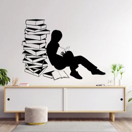 Books Wall Decal Reading Wall Decor Library Wall Sticker Book Quote Decals for Boys Room Decor Mural Vinyl Art Decals A552