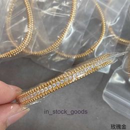 High end designer bangles for vancleff Full Diamond Bracelet V Gold Plated 18K Gold Narrow Edition Diamond Bracelet Precision High Edition Original 1:1 With Real Logo